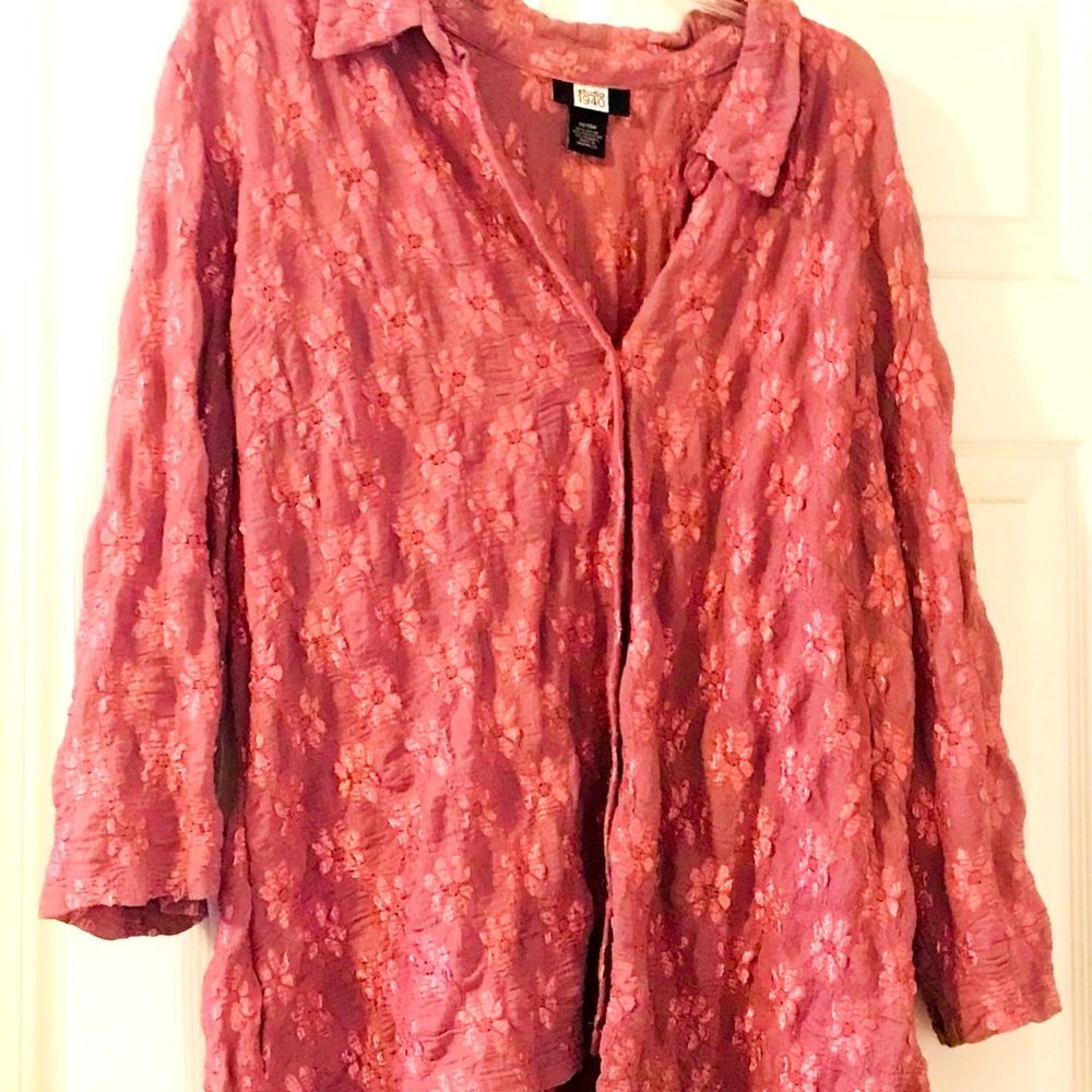 Rosy Patterned Blouse - image 1